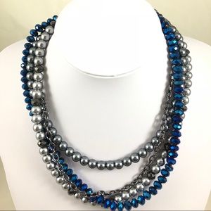 Pearl and Czech Glass Necklace Dressy Formal